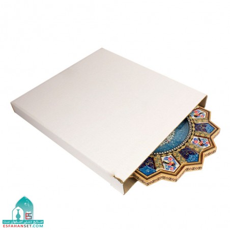ساعت خاتم کاری خورشیدی طرح گل و مرغ اندازه 36 سانتیمتر ساعت دیواری خاتم کاری