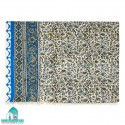 سفره قلمکار گل و بوته آبی اندازه 200×135 سانتیمتر مستطیل شکل