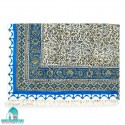 سفره قلمکار گل و بوته آبی اندازه 200×135 سانتیمتر مستطیل شکل