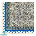 رومیزی فیروزه ای بادامی قلمکار ابعاد 120×120 مربعی