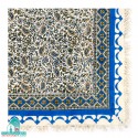رومیزی آبی قلمکار طرح بادامی اندازه یک متر مربعی