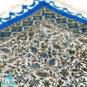 رومیزی آبی قلمکار طرح بادامی اندازه یک متر مربعی