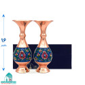 ست گلدان دوتایی مسی نقاشی