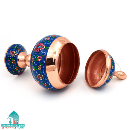 ست شکلات خوری و گلدان مسی نقاشی