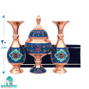 ست شکلات خوری و گلدان مسی نقاشی