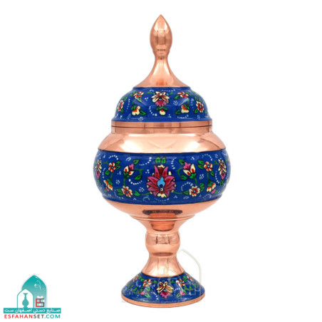 ست شکلات خوری و گلدان مسی نقاشی