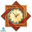 ساعت دیواری چوبی خاتم کاری طرح هیچ اندازه 47 سانتیمتر ساعت دیواری خاتم کاری