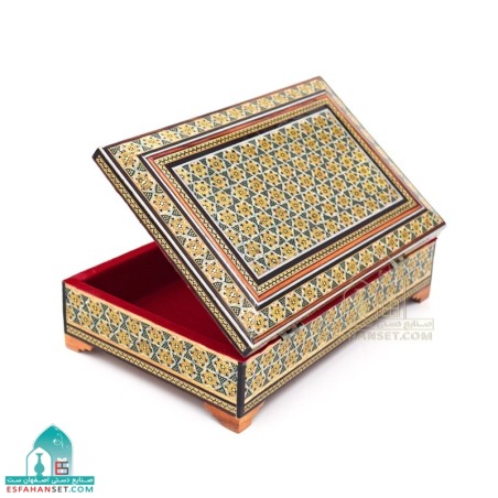 جعبه چوبی جواهرات خاتم کاری