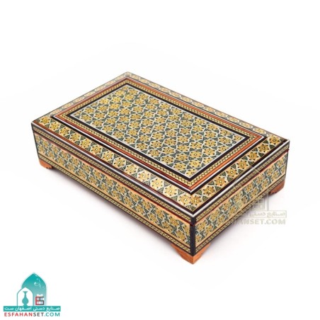 جعبه چوبی جواهرات خاتم کاری