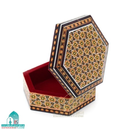 جعبه شش گوش خاتم کاری صنایع دستی