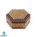 جعبه شش گوش خاتم کاری صنایع دستی
