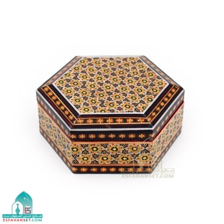 جعبه شش گوش خاتم کاری صنایع دستی