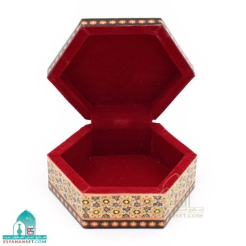 جعبه شش گوش خاتم کاری صنایع دستی