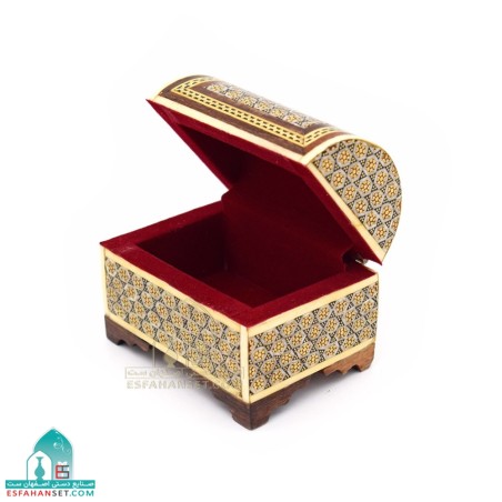 صندوقچه چوبی خاتم کاری طلایی
