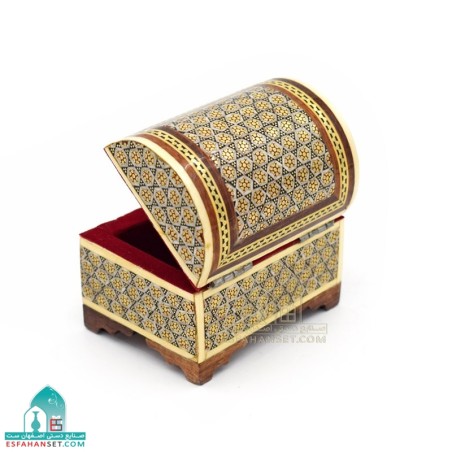 صندوقچه چوبی خاتم کاری طلایی