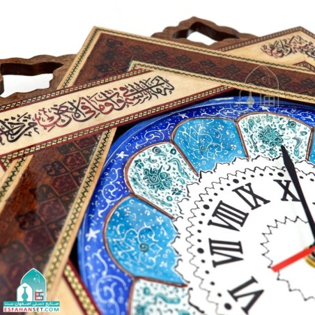 ساعت دیواری خاتم کاری طرح آیت الکرسی