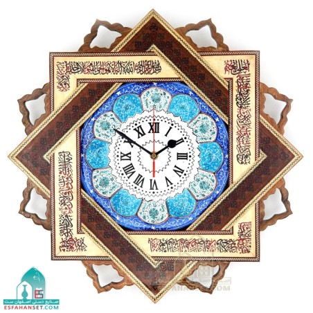 ساعت دیواری خاتم کاری طرح آیت الکرسی