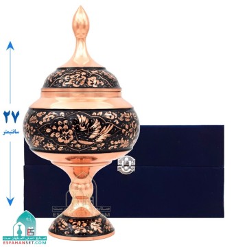 خرید شکلات خوری مسی گل و مرغ الماس تراش