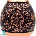 خرید ست مسی گل و مرغ سه تکه | گلدان و شکلات‌خوری الماس تراش