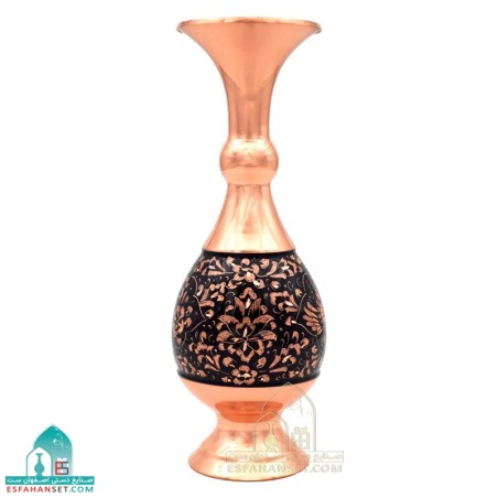 خرید ست مسی گل و مرغ سه تکه | گلدان و شکلات‌خوری الماس تراش
