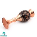 خرید ست مسی گل و مرغ سه تکه | گلدان و شکلات‌خوری الماس تراش