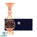 خرید ست گلدان مسی گل و مرغ حکاکی دستی ۲۰ سانتی
