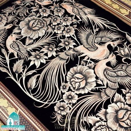 قاب مسی قلمزنی خاتم کاری
